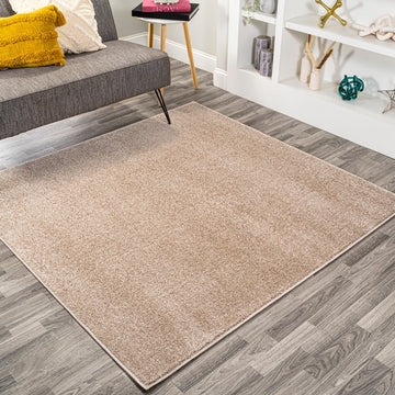 Haze Solid Low-pile Area Rug Beige